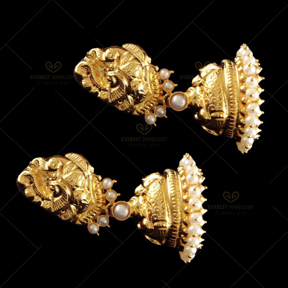 Buy Real Gold Look Impon Jhumka Gold Earrings Designs