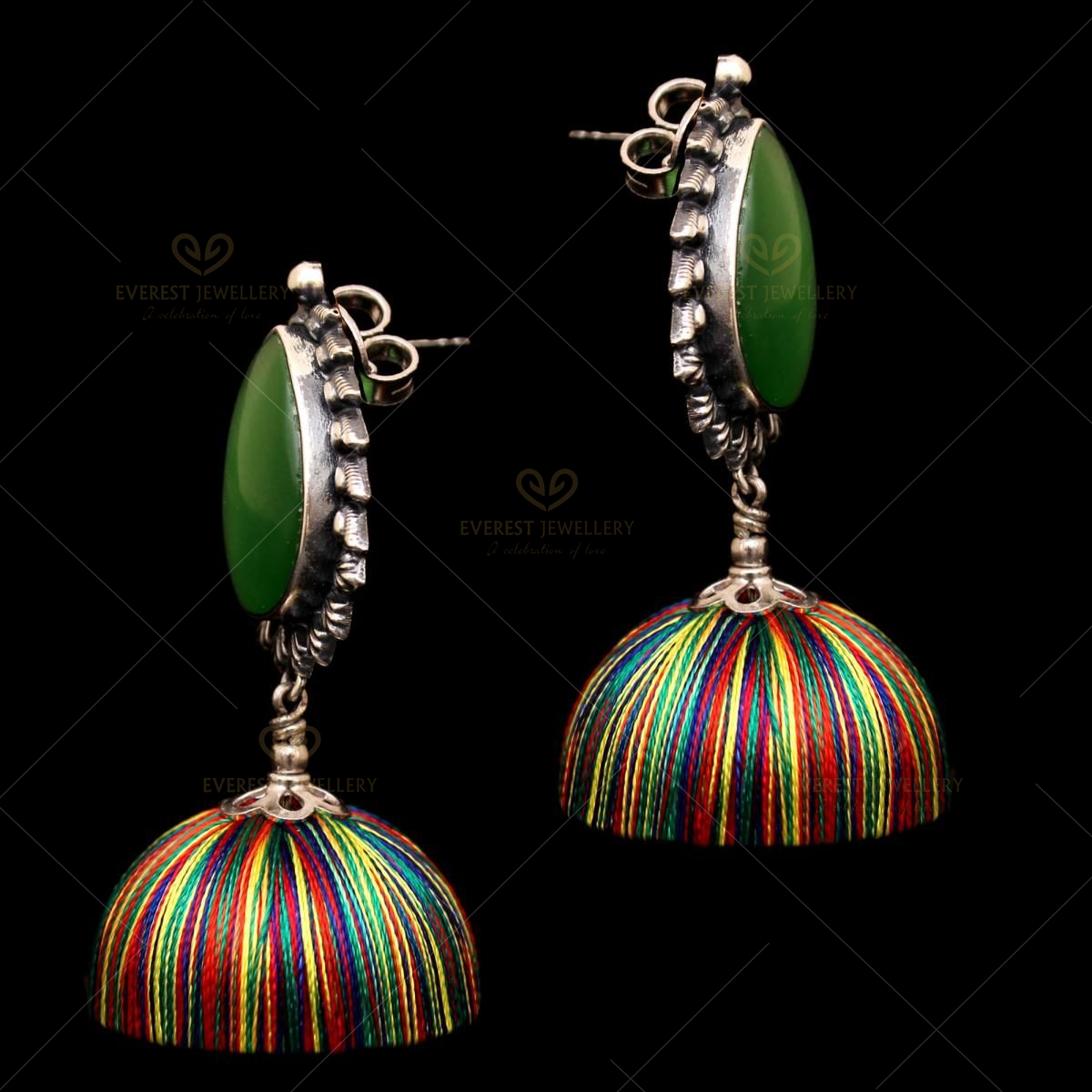 Silk Thread Jhumka Earrings | safewindows.co.uk