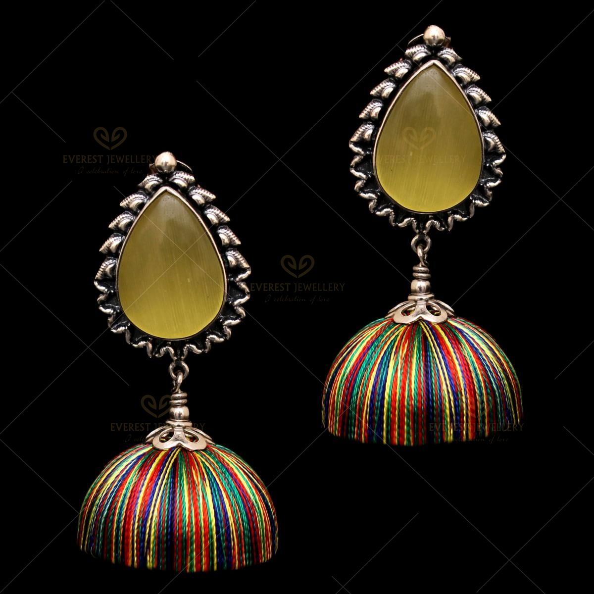 Buy thread trends Long Three Step Purple Color Silk Thread Jhumka Earrings  Silk Dori Jhumki Earring at Amazon.in